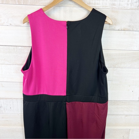 Lane Bryant Colorblock Sheath Dress Plus Size 20 Stretch Slit New - Picture 7 of 16
